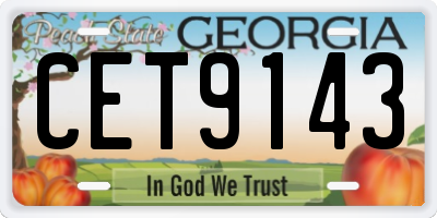 GA license plate CET9143