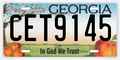 GA license plate CET9145