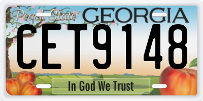 GA license plate CET9148