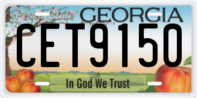 GA license plate CET9150