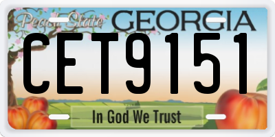GA license plate CET9151