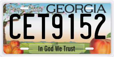 GA license plate CET9152
