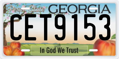 GA license plate CET9153