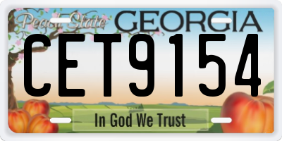 GA license plate CET9154