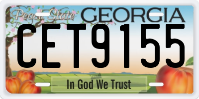GA license plate CET9155