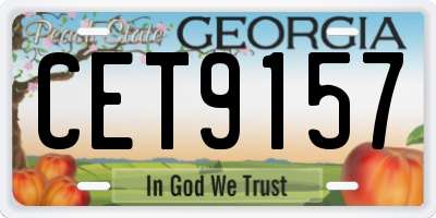 GA license plate CET9157