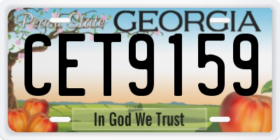 GA license plate CET9159