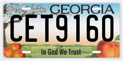 GA license plate CET9160