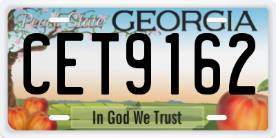 GA license plate CET9162