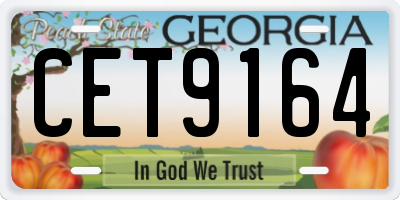 GA license plate CET9164