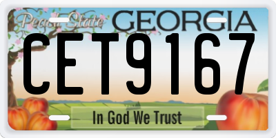 GA license plate CET9167