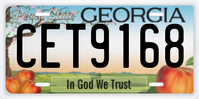 GA license plate CET9168