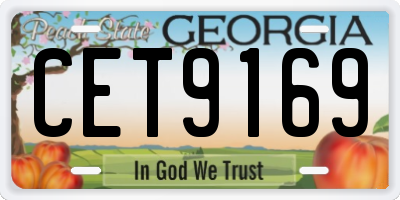 GA license plate CET9169