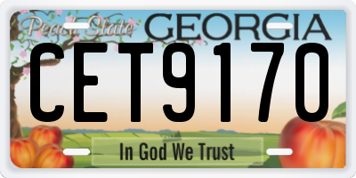 GA license plate CET9170
