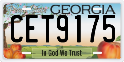 GA license plate CET9175