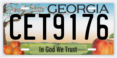 GA license plate CET9176