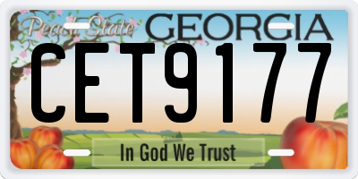 GA license plate CET9177