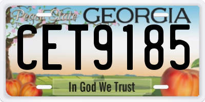 GA license plate CET9185