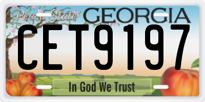 GA license plate CET9197