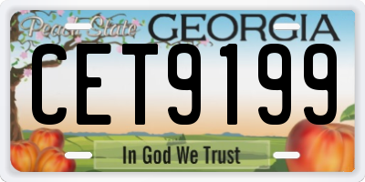 GA license plate CET9199
