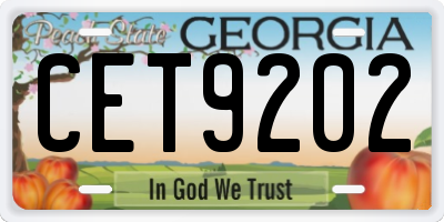GA license plate CET9202