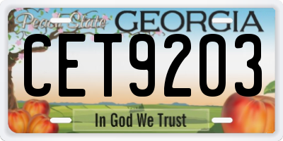 GA license plate CET9203