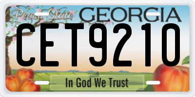 GA license plate CET9210