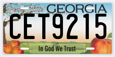 GA license plate CET9215