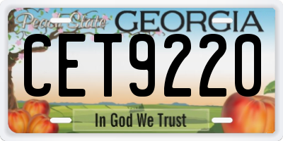 GA license plate CET9220
