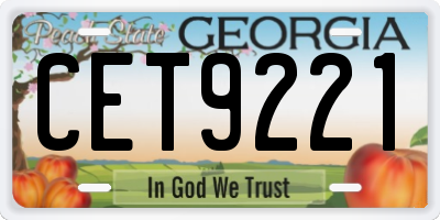 GA license plate CET9221