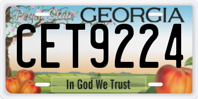 GA license plate CET9224