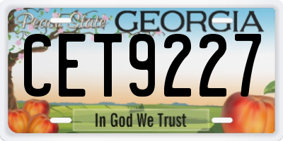 GA license plate CET9227