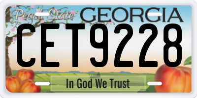 GA license plate CET9228