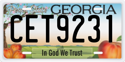 GA license plate CET9231