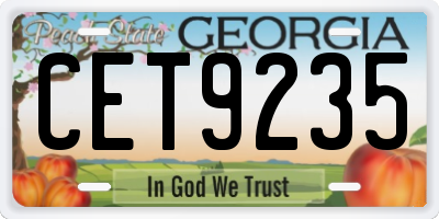 GA license plate CET9235