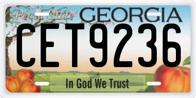 GA license plate CET9236