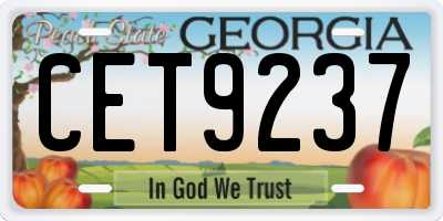 GA license plate CET9237