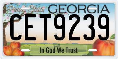 GA license plate CET9239