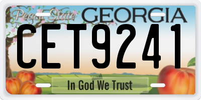 GA license plate CET9241