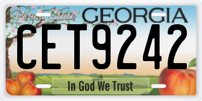 GA license plate CET9242