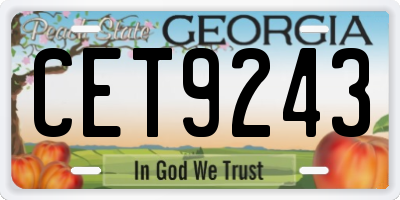 GA license plate CET9243