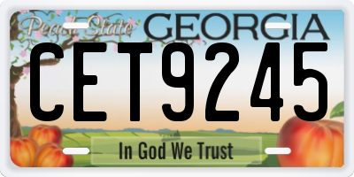 GA license plate CET9245