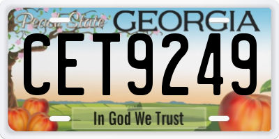 GA license plate CET9249