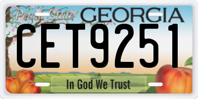 GA license plate CET9251