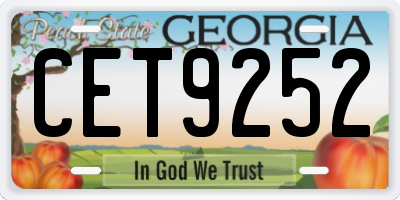 GA license plate CET9252