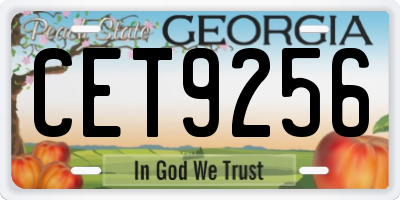 GA license plate CET9256