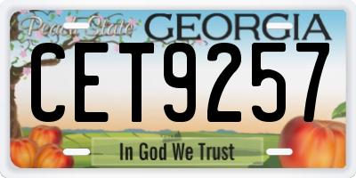 GA license plate CET9257