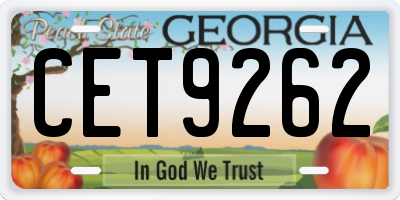 GA license plate CET9262