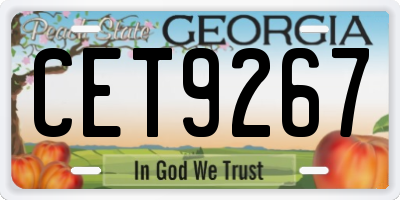 GA license plate CET9267