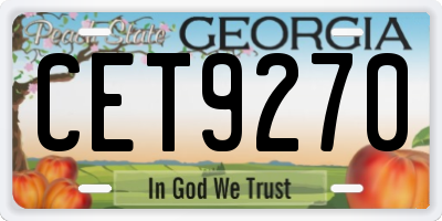 GA license plate CET9270